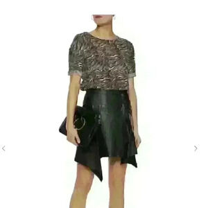 IRO Shay distressed zebra-print linen-jersey T-shirt Size XS